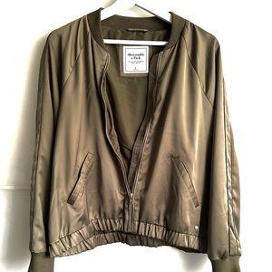 A&F Bomber Satin - Olive - Large - Never worn